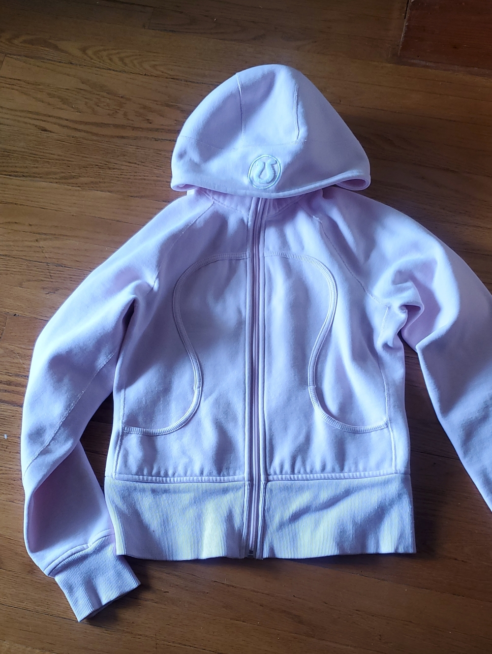 lululemon athletica Pale Pink Milkshake color Zip Hoodie with Logo Pull